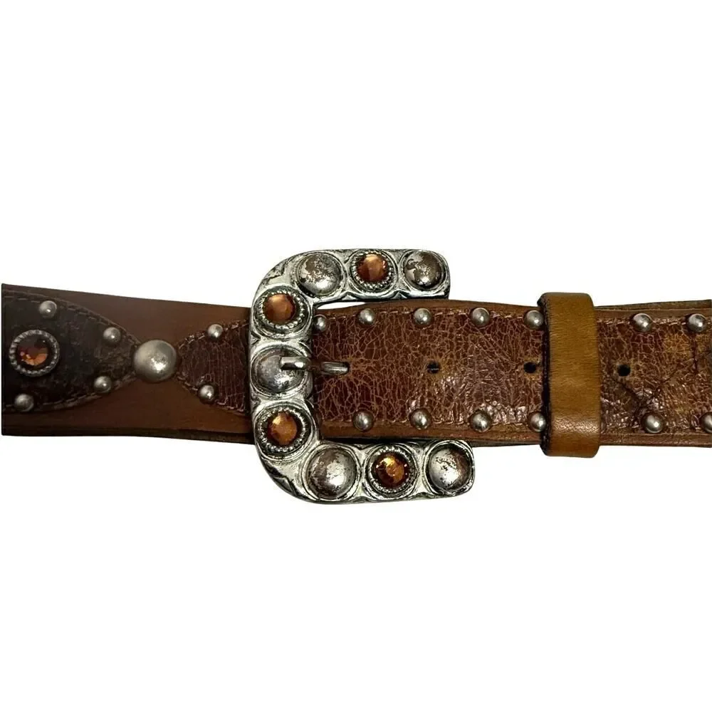 Leatherock Metal Stud Layered Detail Belt Women's Sz. XL